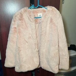 Pink GAP faux fur jacket S/M